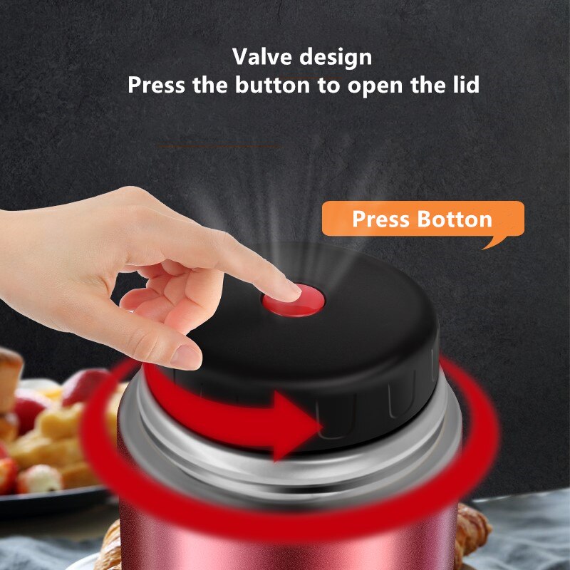 Boîte à déjeuner Thermos de grande capacité 800ML/1000ML, conteneurs portables en acier inoxydable pour aliments et soupe, flacons sous vide Thermocup
