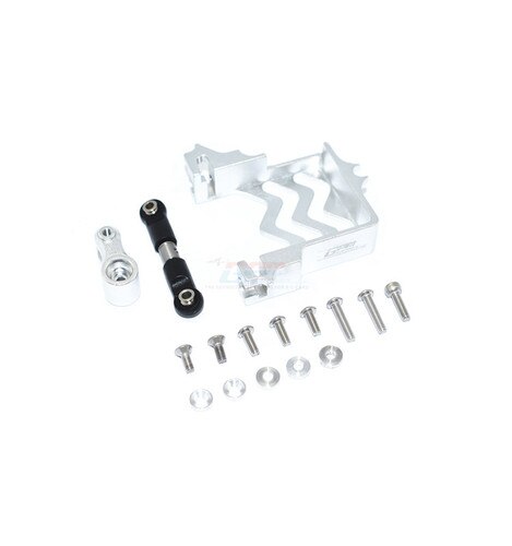 alluminio lega servo base + inossidabile acciaio timone asta + 25T servo braccio per TRAXXAS 1/10 MAXX mostro camion-89076-4: argento