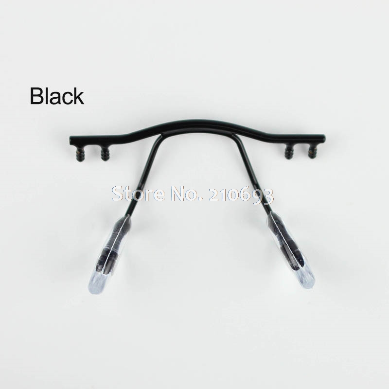 10 stücke brillen brücke gläser nase Pad Arm metall randlose optische rahmen brücke nase Pad Halfter brillen zubehör: Schwarz