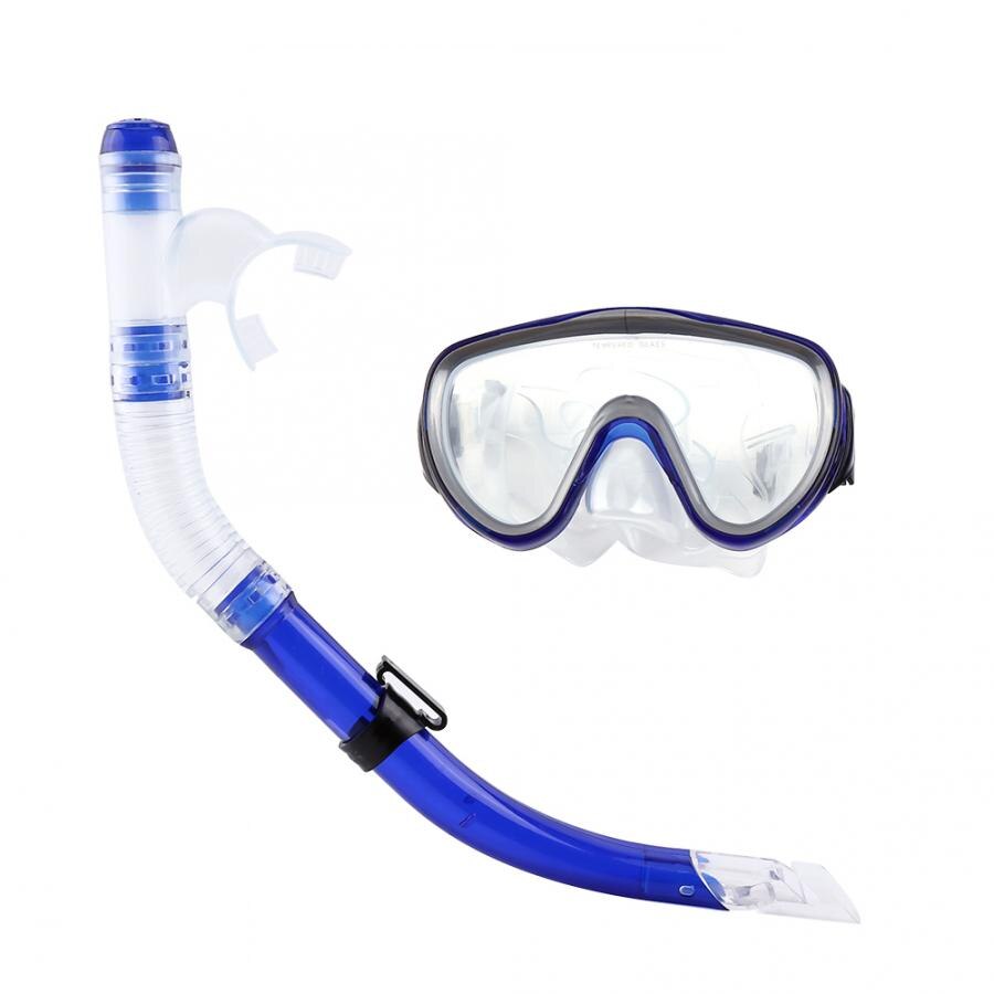 Diving Mask Snorkel Kit Swimming Scuba Tempered Glass Breathing Tube Silicone Mouthpiece Semi-dry Underwater Swim Mask Kit