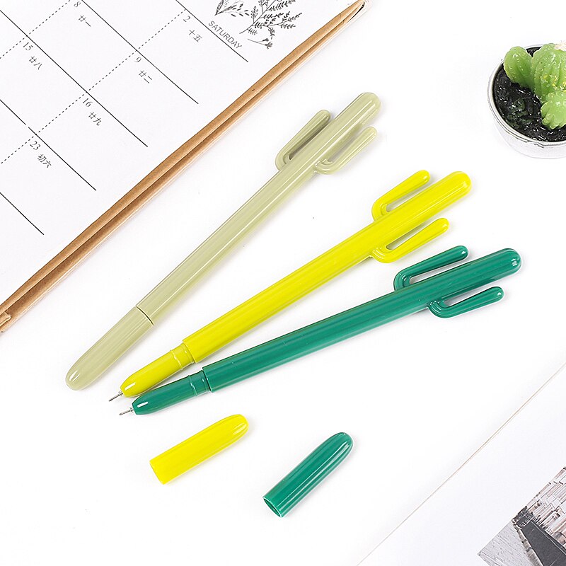 1pcs Cartoon Cactus Style Pen Out of Pencil Case Write Easy and Smooth Pencil Bag Stationery School Supplies
