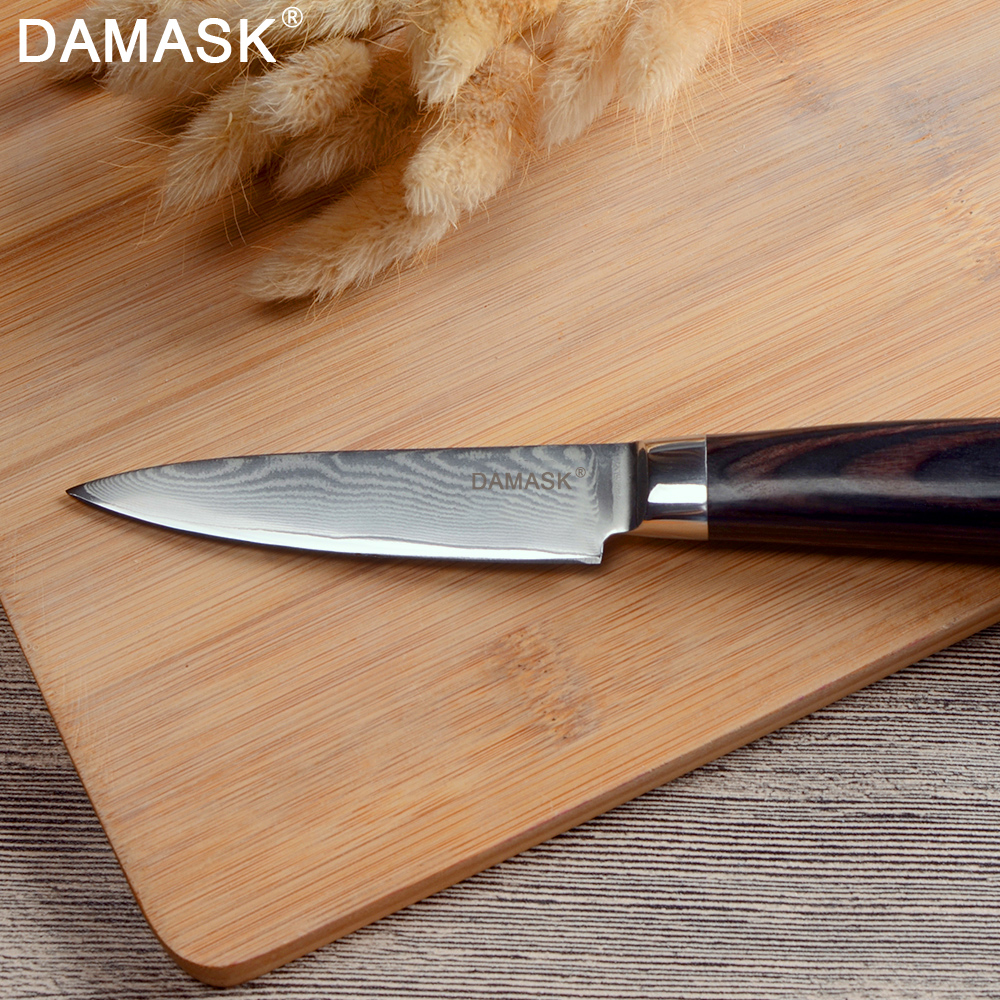 Damask damask steels kokkeknive japansk køkkenkniv  vg10 -kerneskaft damaskus vener mønster skærekød knive køkkengrej