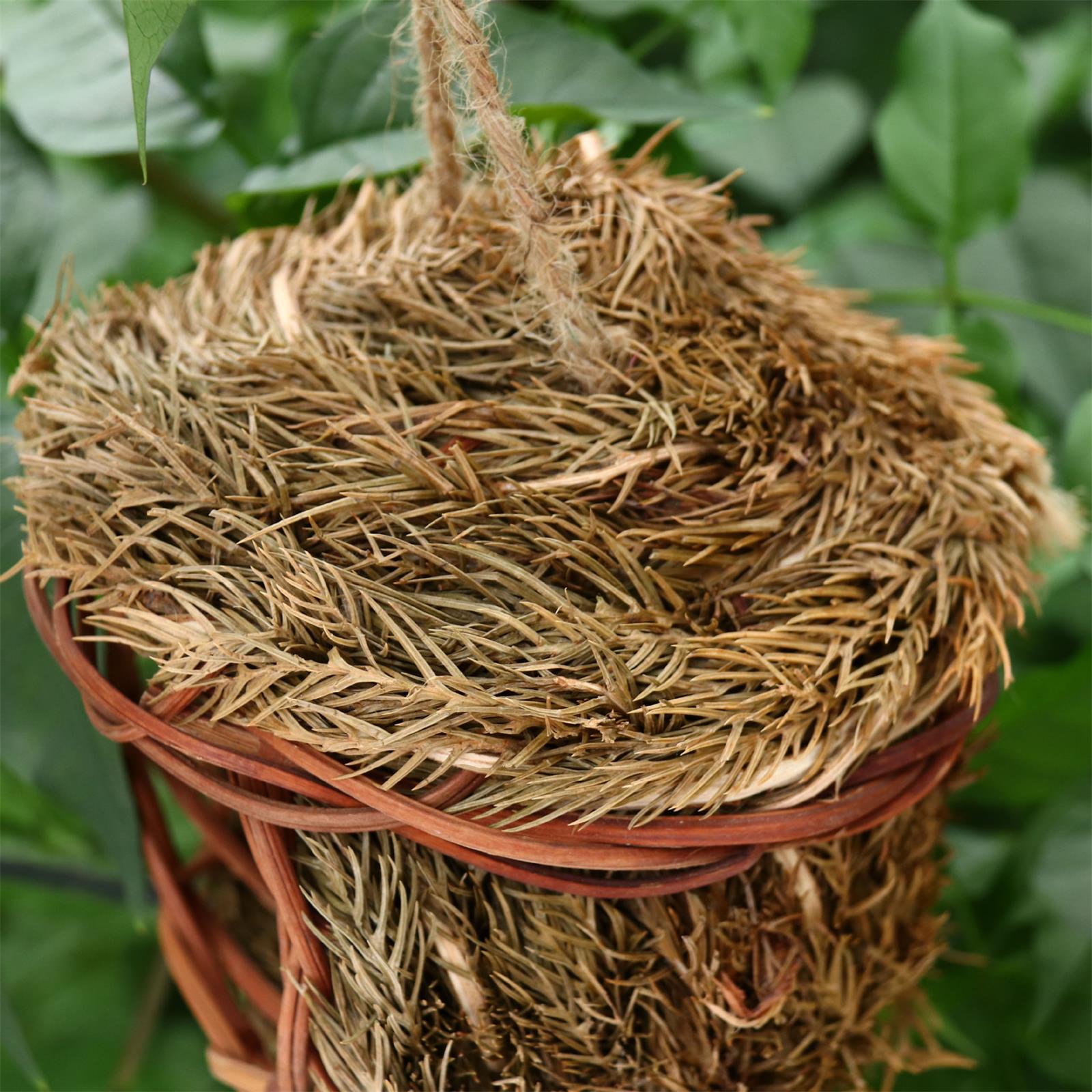 Birdcage Natuurlijke Vezel Vogelhuisje Stro Handgemaakte Creatieve Ceder Blad Vogelnest Mooie Sferische Tuinieren Hummingbird Huis