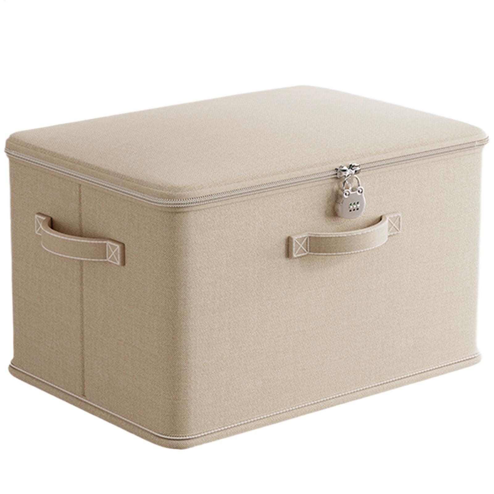 Locking Storage Box Stackable Storage Container Secure with Handle Locking Organizing Bin Washable Shelf Baskets for Home