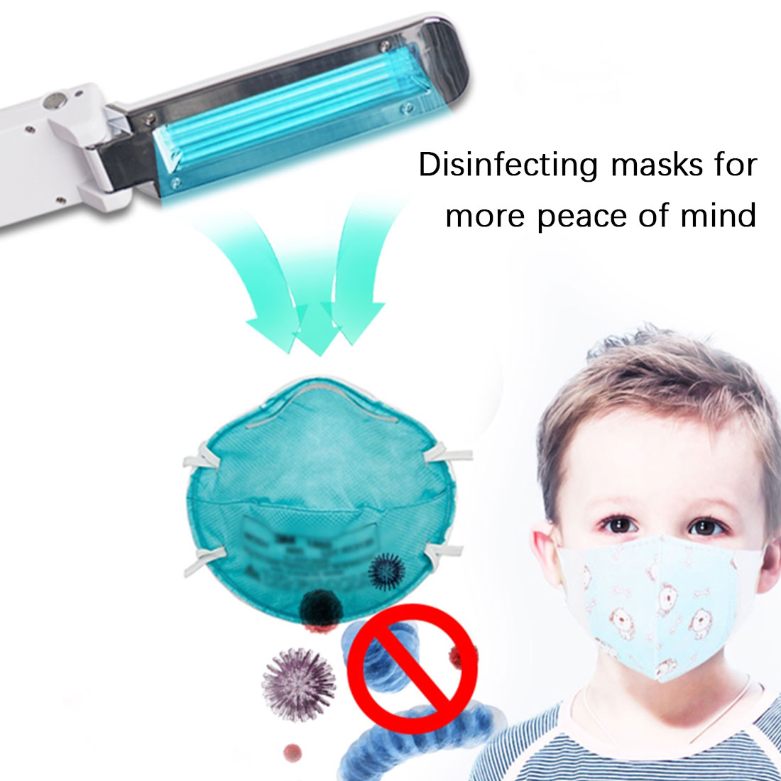 2W Ultraviolet UV Sterilizer Light Portable Germicidal Lamp Foldable Disinfection Sterilizer Lamp USB Holding Ultraviolet Lamp