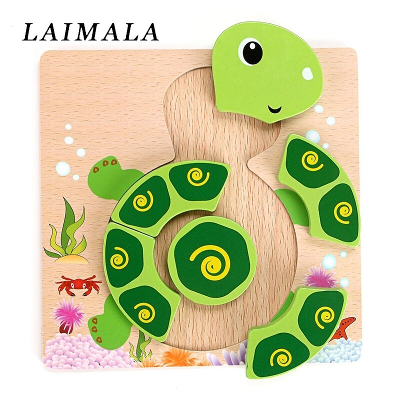 Houten 3D Puzzel Speelgoed Voor Kinderen Cartoon Dier Voertuig Hout Puzzels Intelligentie Kids Baby Vroege Educatief Speelgoed