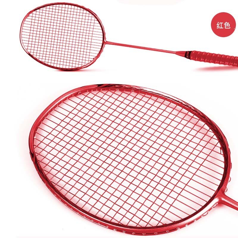 Full Carbon Badminton Racket 5U Ultralight Offensive Badminton Racket Racquet Outdoor Sports Sporting Goods -40: Red