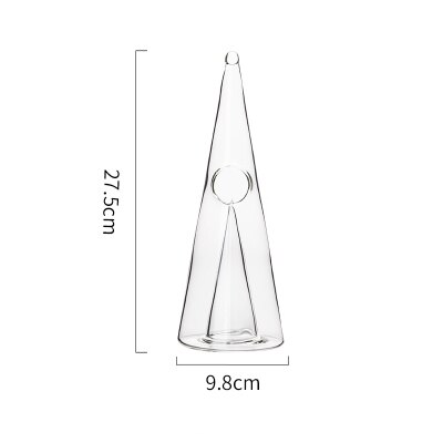 Botella de vino de cristal de pirámide creativa, 350-700 Ml, hecha a mano, para familiar: 350