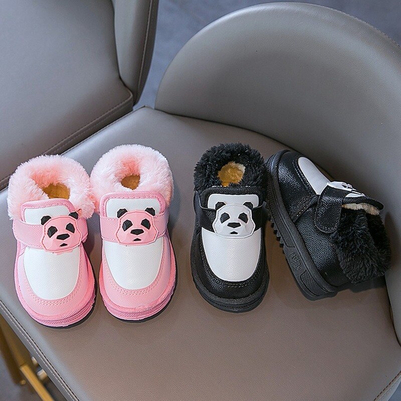 Kinderen Winter Warme Laarzen Voor Meisjes Peuter Jongens Panda Snowboots Klittenband Kinderen Mode Eerste Wandelaar Schoenen