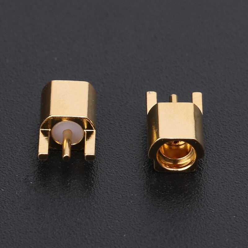 Conector hembra MMCX, montaje PCB con soldadura recta chapada en oro, 3 pines, conector MMCXKE, 5 uds.