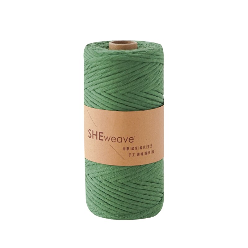 Enkele Streng Macrame Koord, Macrame Touw 3 Mm × 100 M (109yd) kleurrijke Katoenen Koord Voor Macrame Benodigdheden, Muur Opknoping: green