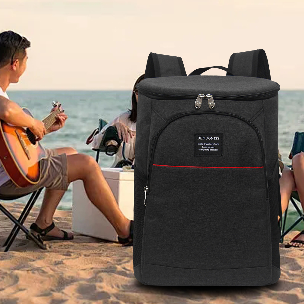 DENUONISS 20L Thermo-Kühltasche, stilvoller multifunktionaler isolierter Rucksack, wasserdichte Picknick-Kühlschranktasche und Flaschenöffner