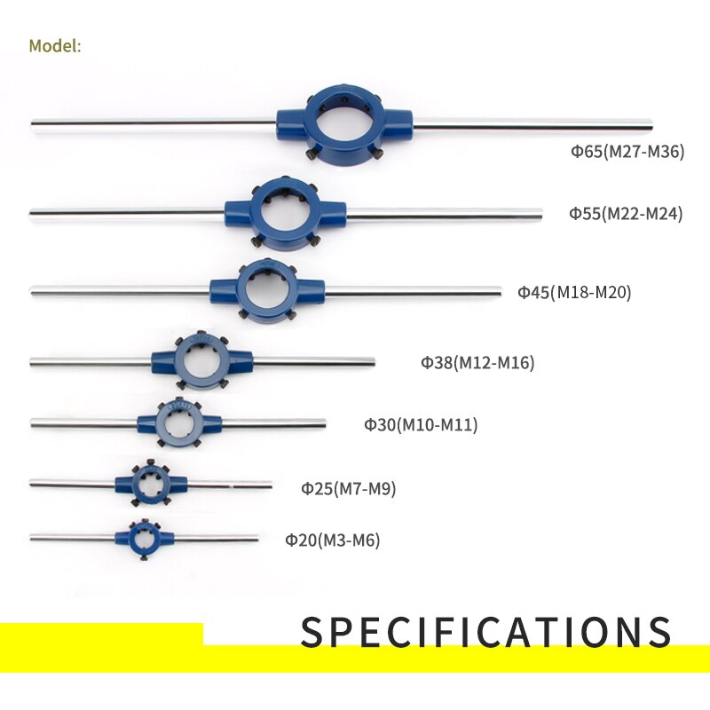 1 stk. rundnøgle fleksibelt stål cirkulært dysehåndtag til værktøj til gevind gevind  m2-m36