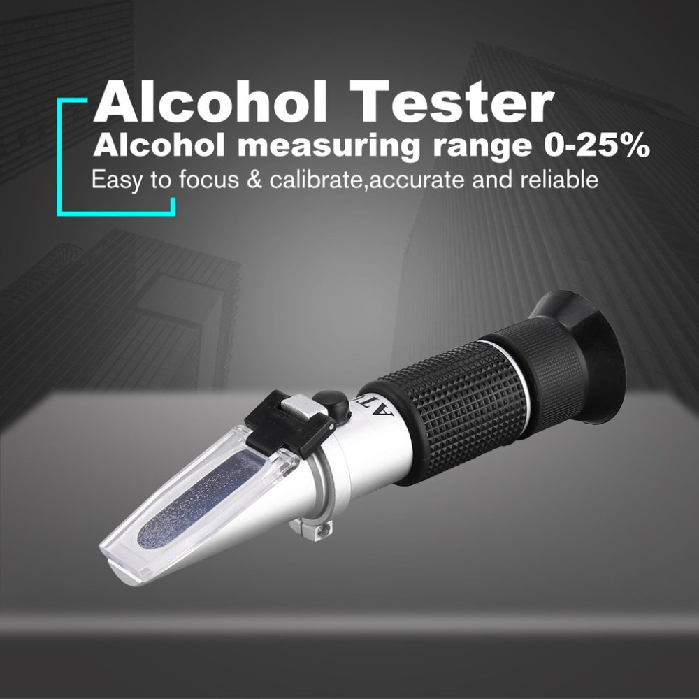 Handheld Refractometer 25-40% Suiker 0-25% Alcohol Concentratie Optische Wijn Inhoud Meter Mini ATC Meten Tester