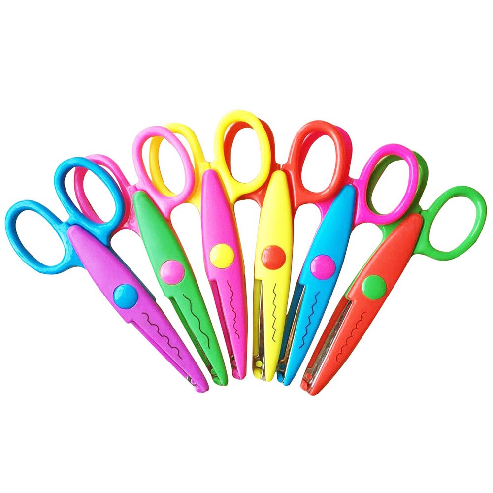 6 PCS Paper Cut Wave Edge Craft Scissors Set DIY Album Tools Manual Safe Child Scissors