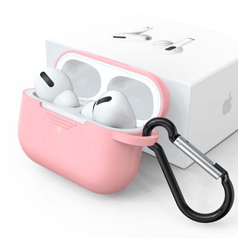 Silica Gel Case For Airports Pro Candy Color Bluetooth Wireless Earphone Cover For Airports Pro Cover Headphone Charging Coque: Pink