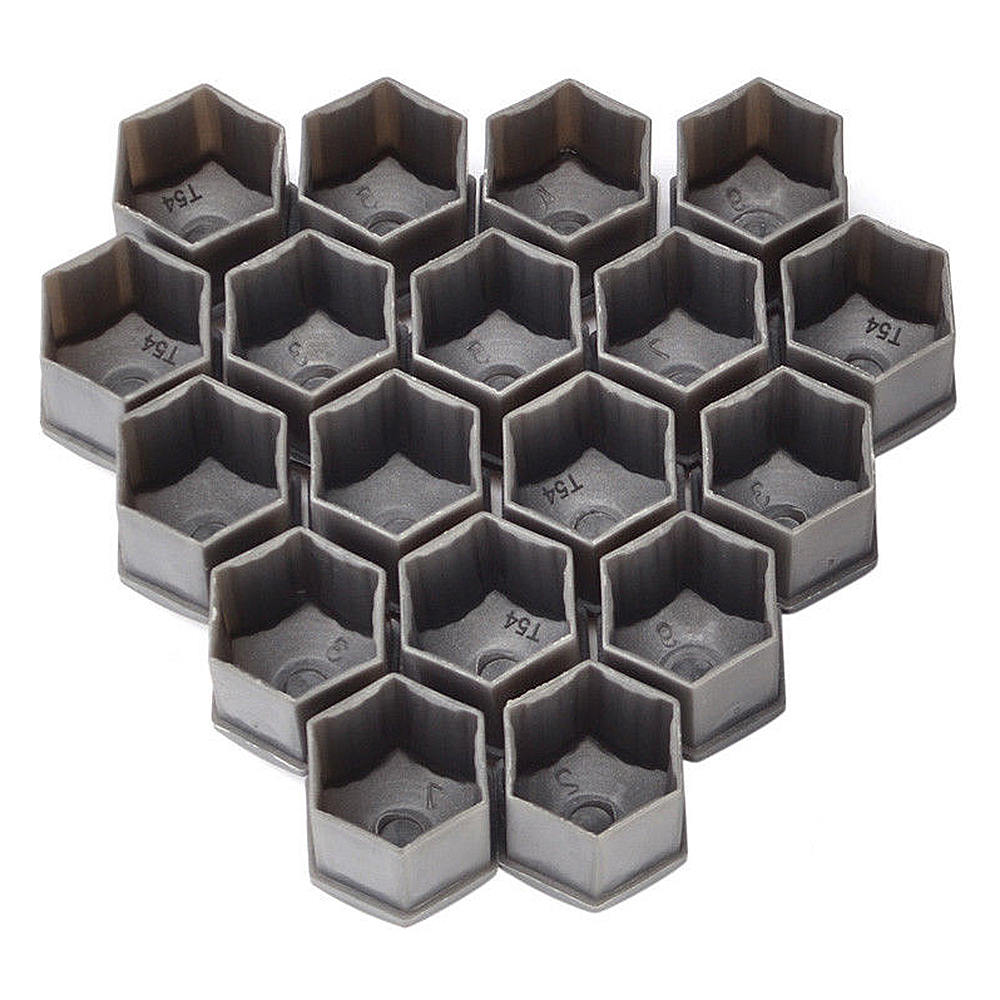 20PCS 19mm Car Hub Screw Cover Car Wheel Nut Lug Dust Cover Caps Bolt Grey