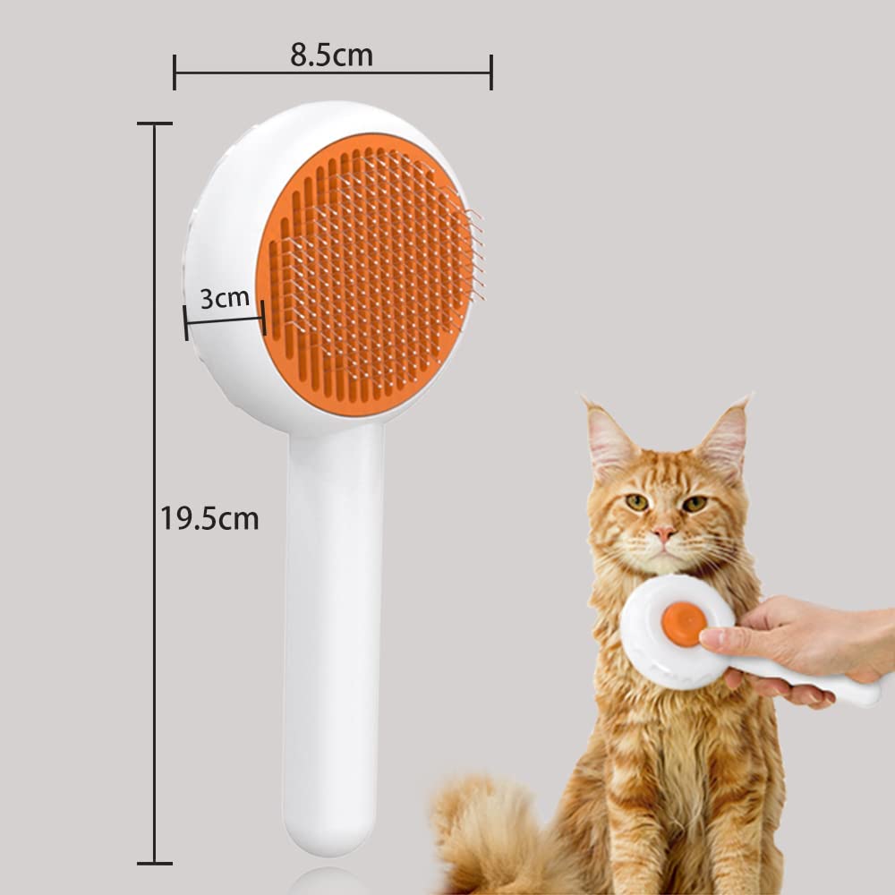 Cute Cat Brush Grooming Comb Self Cleaning Dog Slicker Brushes With Smooth Handle Pet Grooming Tool For Cat Hair Remover Tools