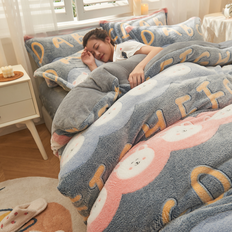 Winter Flanell Bettbezug 1 stücke Weiche Warme Korallen Vlies Decke Halten Warme Bett Decke Abdeckungen 220x240 Waschen bettwäsche Heim Textilien