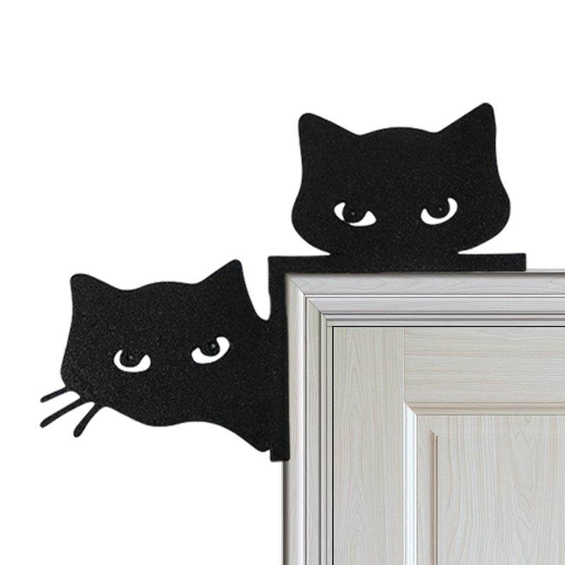 Indoor Halloween Door Toppers Corner Sign Cat Silhouette Decorative Signs & Plaques Cat Black Hanging Ornament Doors Frame Decor