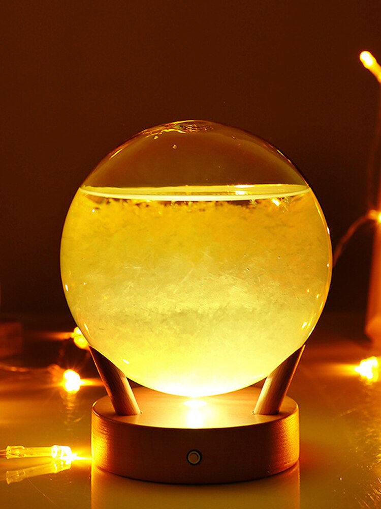 Glass Weather Station Light Up Weather Forecaster Barometer Droplet Storm Glass -Shaped Storm Glass Bottle For Home