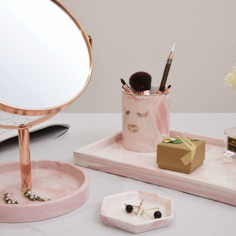 nordycki marmurowe tace robić przechowywania biżuteria ceramiczna taca łazienka kredens płyta kolczyki pierścień patera perfumy zdjęcie rekwizyty robić wystroju
