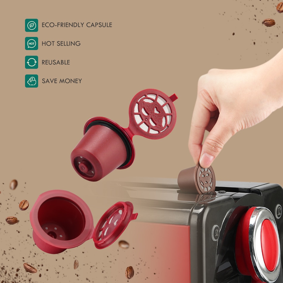ICafilas-filtros de café para cafetera Nespresso, cápsula de plástico rellenable, reutilizable, Nescafé