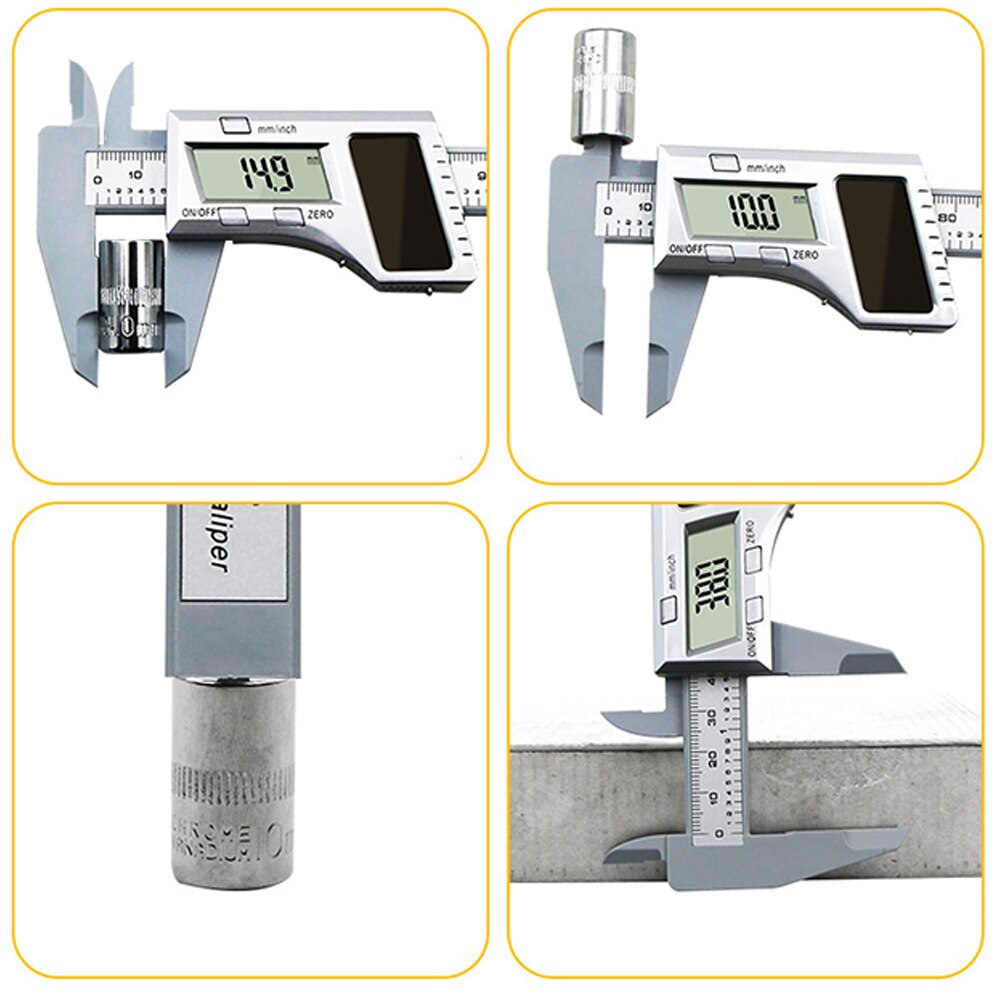 Tool Digital Display Durable Metric Conversion Measuring Vernier Caliper Electronic Solar Panel Accurate Gauge Mini Portable