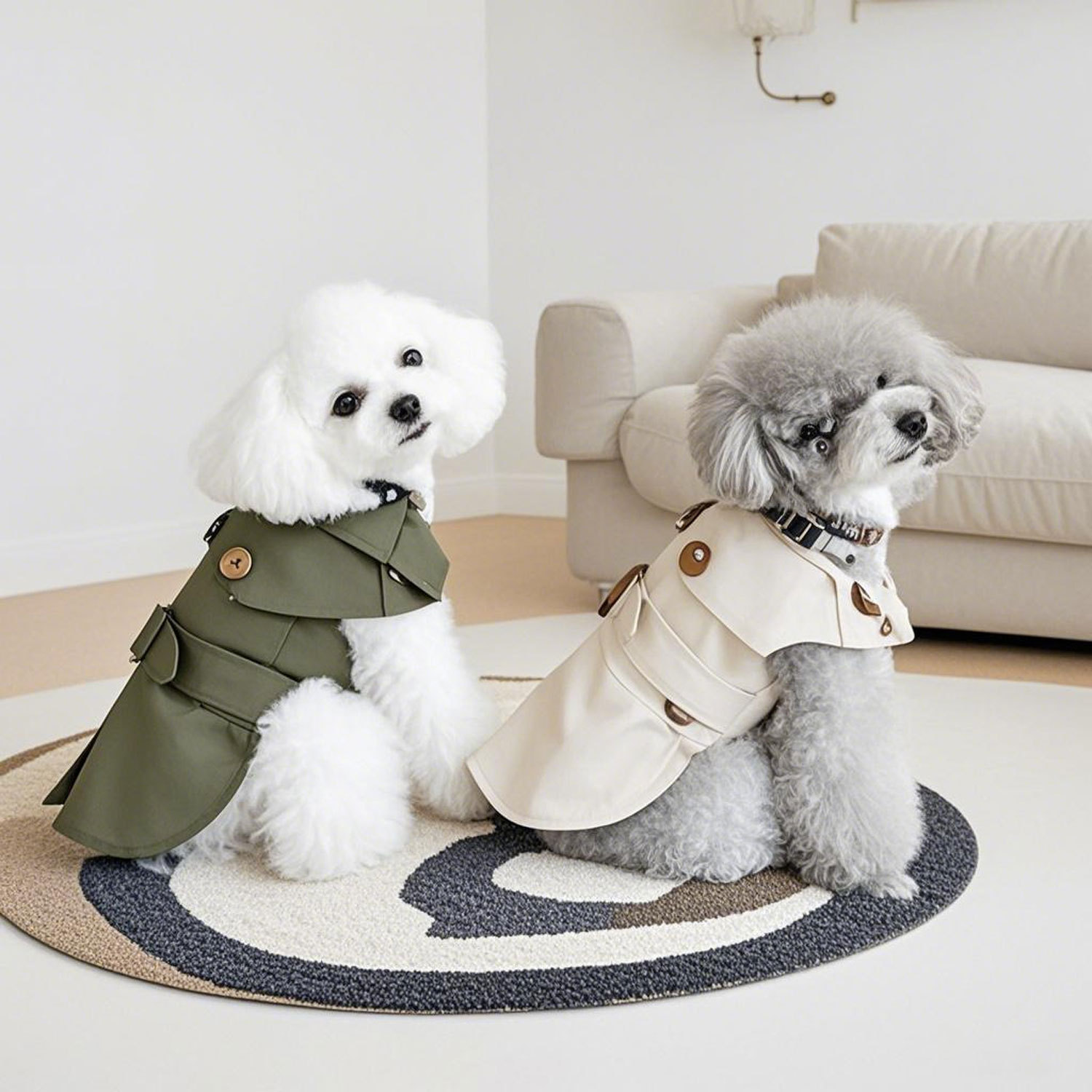 Dog Clothes For Small Dogs Pet Jacket Winter Warm Puppy Cat Coats Chihuahua French Bulldog Various Size S-XXL Green