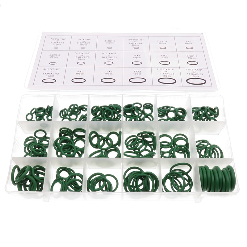 270 st/lot gummiisolering packning bricka tätningar bil luftkonditionering kompressor tätningsring o ring reparationsbox