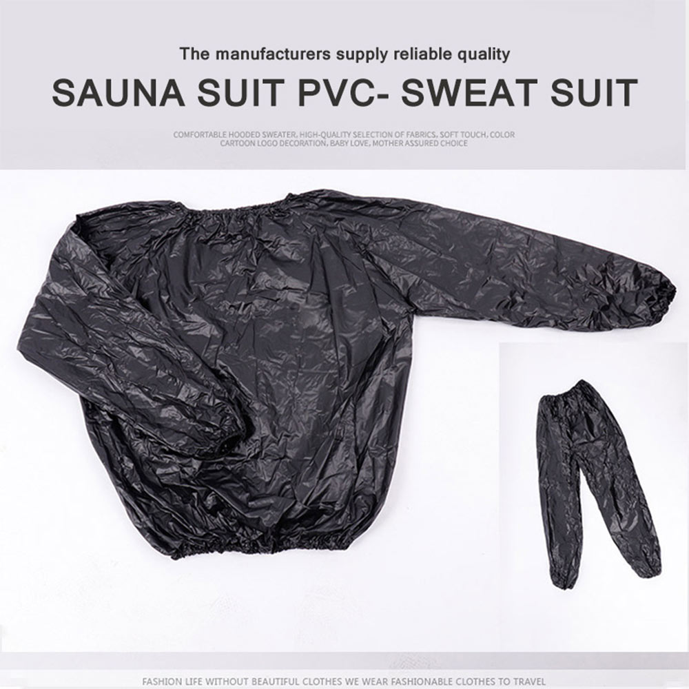 Sauna Suit Heavy Duty Fitness Gewichtsverlies Zweet Sauna Pak Oefening Gym Anti-Rip Zwart Zweet Sauna Pak Oefening gym Anti-Rip