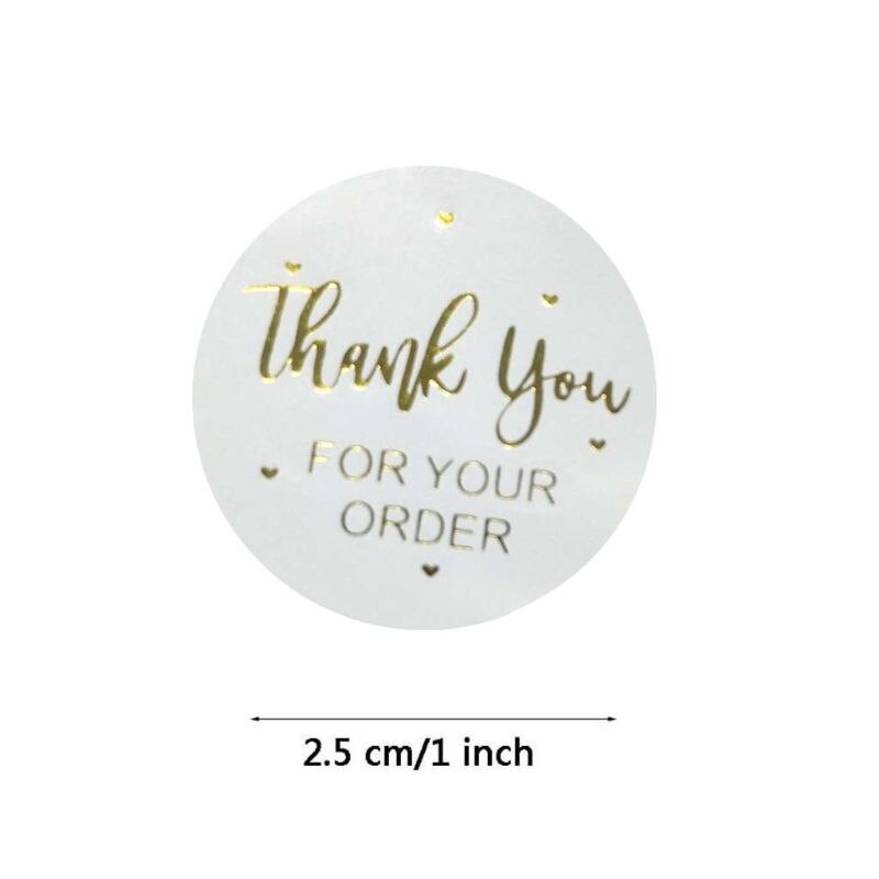 500pcs/roll Thank You for Your Order Stickers Gold... – Grandado