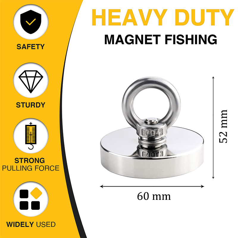 Super Sterke Neodymium Magneten N52 Iman Ima Magnetische Vissen Magnetjes Met Verzonken Gat Oogbout Voor Berging Magnetische Visserij: green