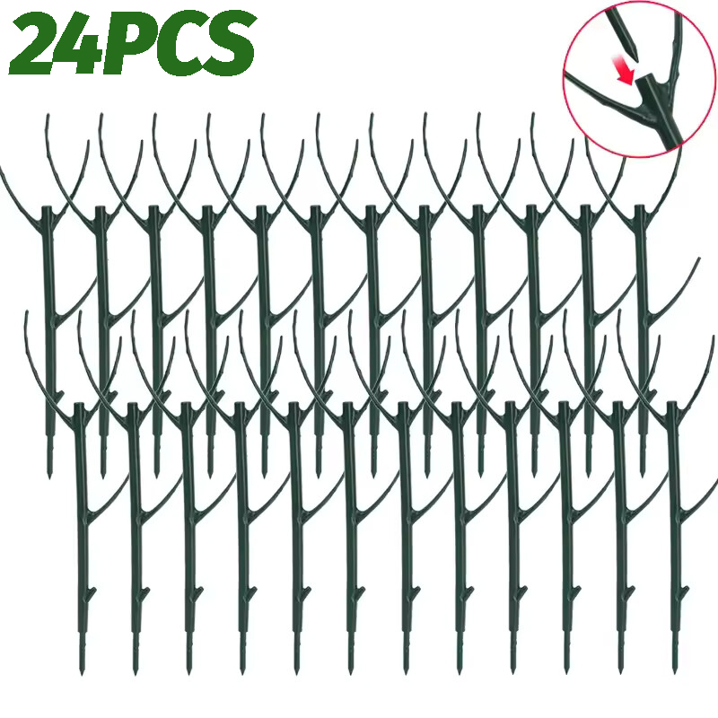 Soportes de soporte para plantas de ramita, estacas de crecimiento de plantas verdes apilables, estacas de escalada desmontables Monstera para interiores y exteriores, 24/3 Uds.: Naranja
