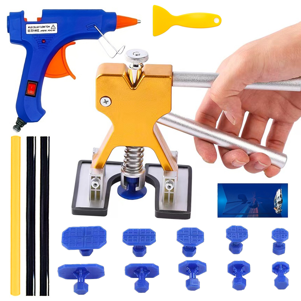 Extractor de abolladuras de coche sin pintura, eliminador de abolladuras de carrocería, Kit de reparación de ventosas, kits de herramientas de eliminación de abolladuras de coche, talleres de coche