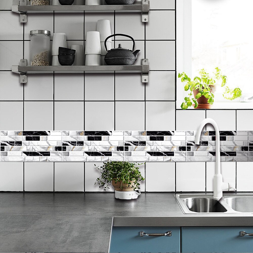 Mosaic Crystal Tile Stickers 3D Wall Sticker Backsplash Kitchen Self-adhesive Tiles Bathroom Wall Stickers Waterproof Home Decor