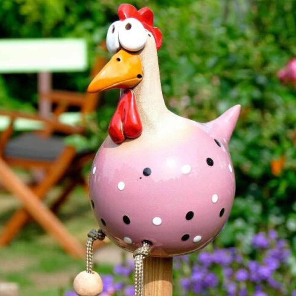 Resin Chicken Figure Ceramic Long Legged Hen Garden Backyard Decoration Ornament Mother&#39;s Day Pottery Figure Handcraft