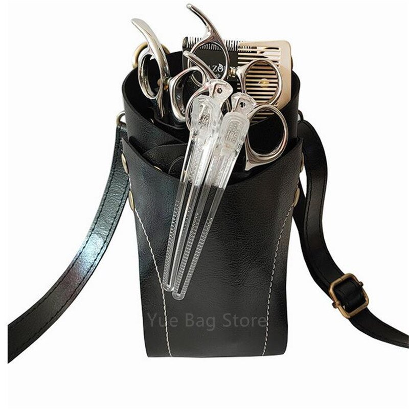 Frisørsaks bag salong hylster poseholder lagring frisør styling verktøy med midje belte 40#7