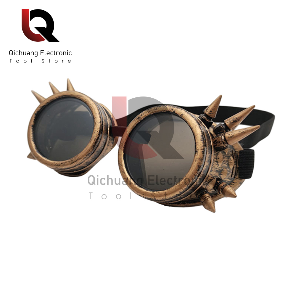 Sunglasses Vintage Style Steampunk Goggles Welding Punk Glasses Cosplay Personalization Four Colors Glasses: Yellow