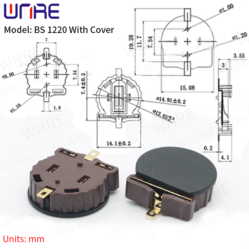 BS Battery Holder Series Coin Cell Battery Holder Black/White/Coffee Battery Storage Socket