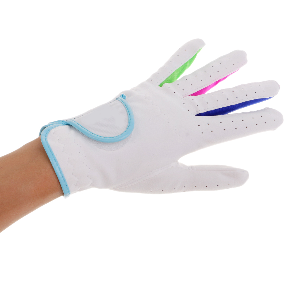 Guantes suaves de Golf para niños, 1 par, suaves, duraderos, con dedos completos y Multicolor