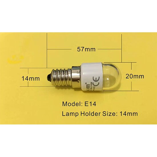 Bombillas de luz LED para máquina de coser Singer Home, 0,8 W, 230 voltios, tipo de empuje LED-BA15D110V, E12, E14, B15, 1 ud.