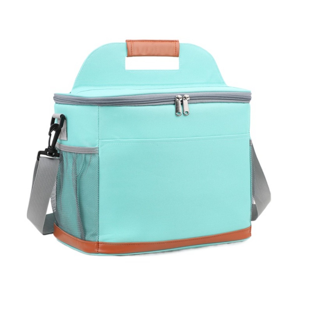 Large Capacity Insulated Cooler Bags Portable Thickened Lunch Food Thermal Box with Handle Removable Strap Insulated Lunch Bag: Clear