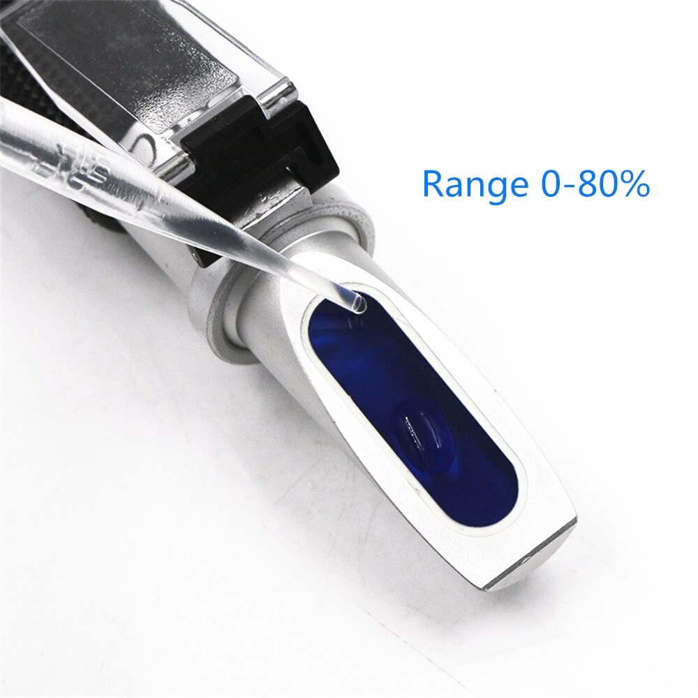 Portable Abbe Refractometer 0-32/80Sugar Meter Refractive Instrument Optical Refraction Food and Beverage Sugar Content Detector: Range 0-80