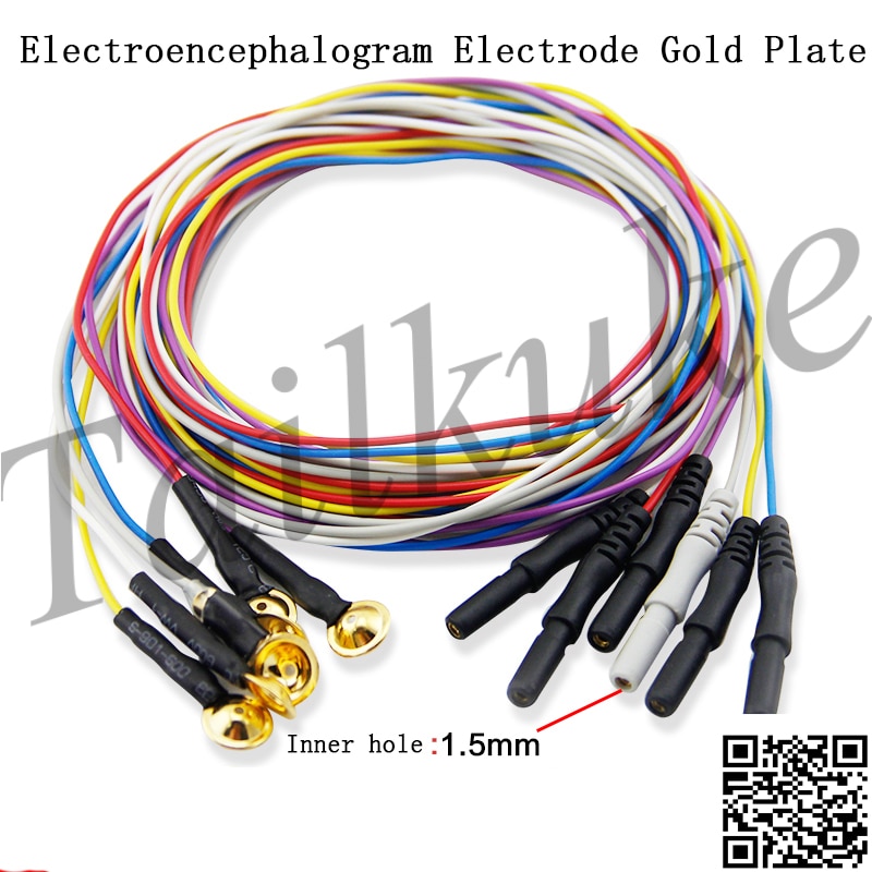 Elektro Elektrode Gouden Plaat Elektrode Hersenen Elektrode Hersenen Geleiding Draad Eeg Schijf Elektrode Lijn Din1.5mm