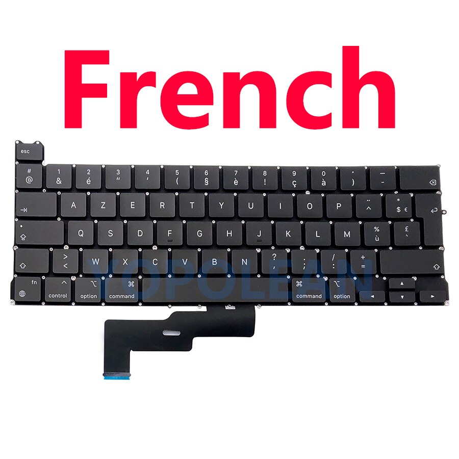 Nowa klawiatura A2338 dla Macbook Pro Retina 13 &quot;M1 A2338 wymiana klawiatury laptopa US UK ES FR RU DE PT układ 2020 rok: French