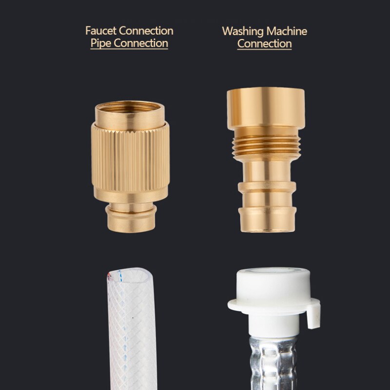 Universal Brass Quick Connector 1/2 Faucet Connector Washing Machine Hose Pipe Connector for Garden Kitchen Bathroom