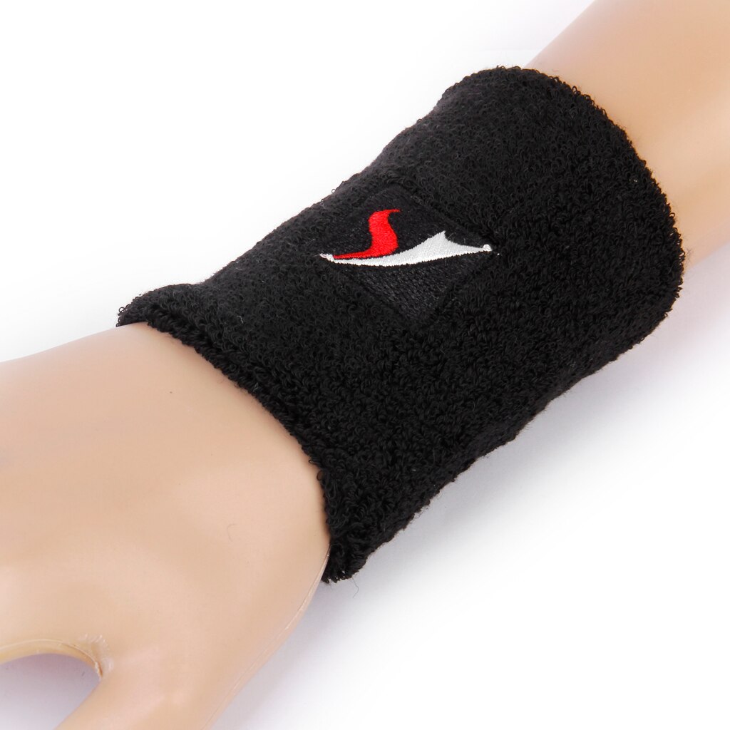 Black Sports Wristband Sweatband Tennis Squash Badminton Gym Exercise Fit