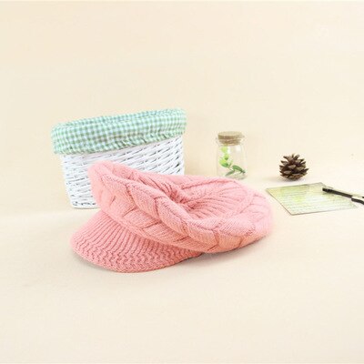 SUOGRY Women Knitted Hat Winter Solid Color Warm Hats Accessories Beanie Girls Skullies Caps Outdoor Bonnet: pink