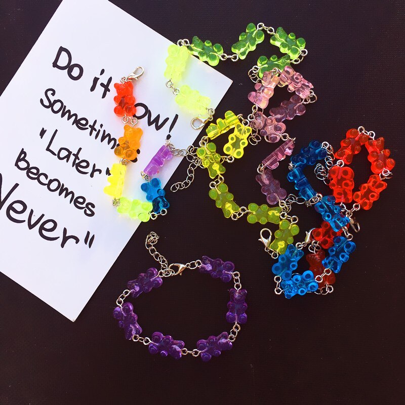 Cute Rainbow Candy Color Gummy Bear Women Girls Gummy Bear Bracelet Bracelet Jewelry Bracelet